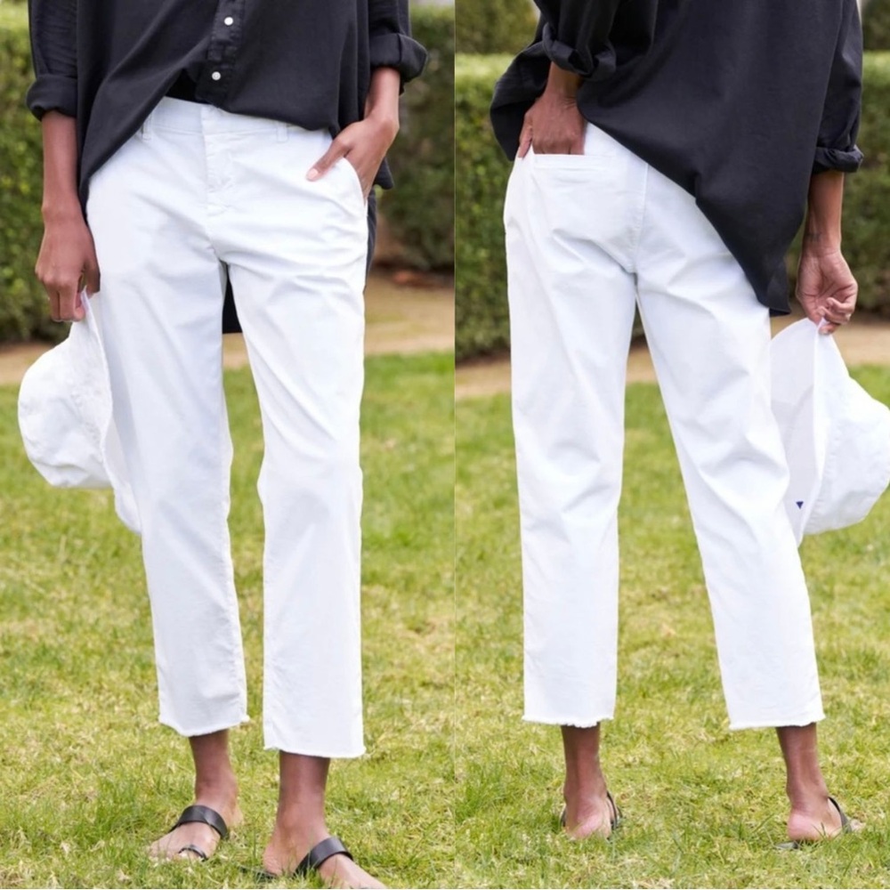 Frank & Eileen Wicklow Italian Chino Raw Hem Pants White Size 00